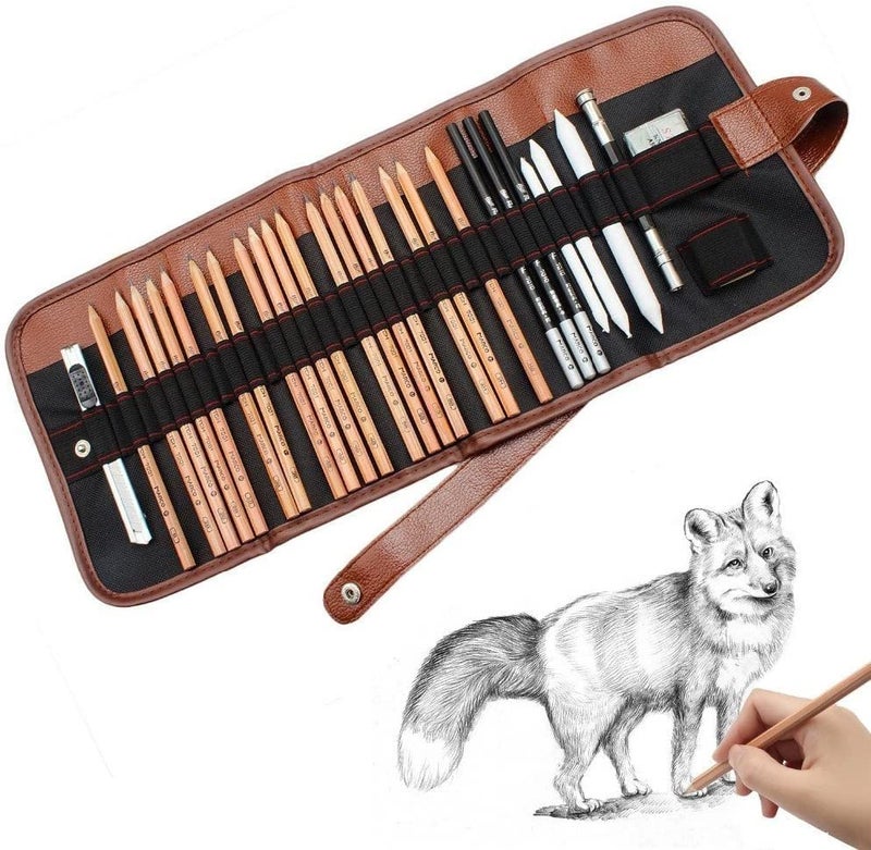 deziine 1Pcs 48 Holes Canvas Wrap Roll Up Pencil Case Pen Bag Holder Handmade Storage Pouch,Multicolor - Image 4