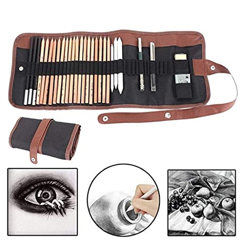 deziine 1Pcs 48 Holes Canvas Wrap Roll Up Pencil Case Pen Bag Holder Handmade Storage Pouch,Multicolor - Image 5