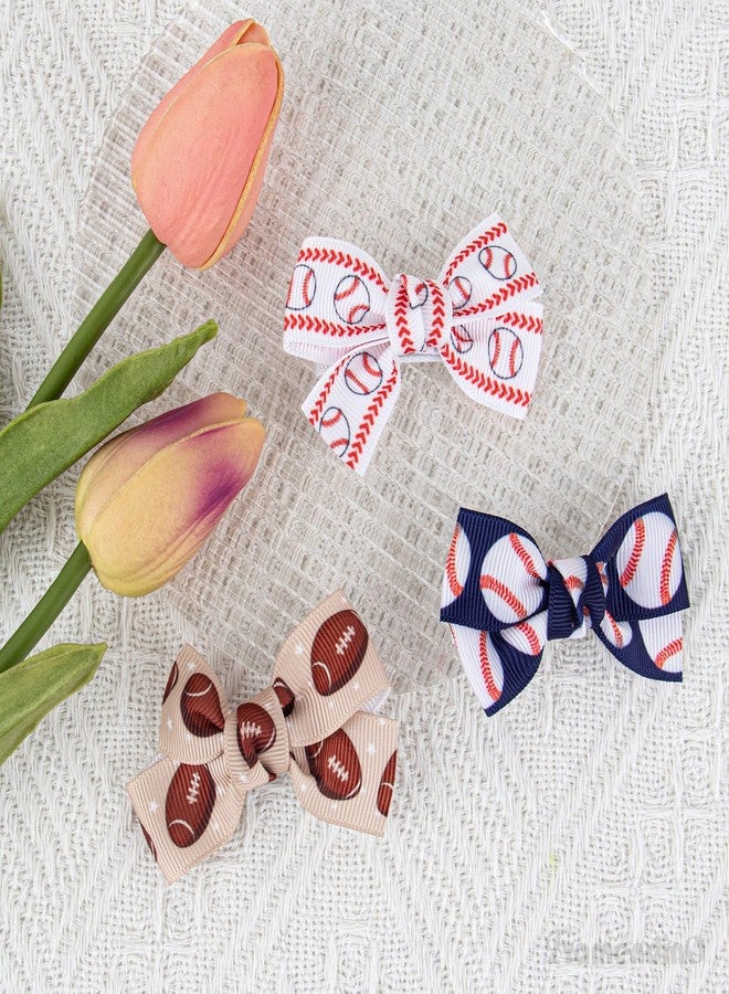 Framendino, 6 Pack Softball Baseball Hair Bow Clip Ribbon for Women Teens - Image 5