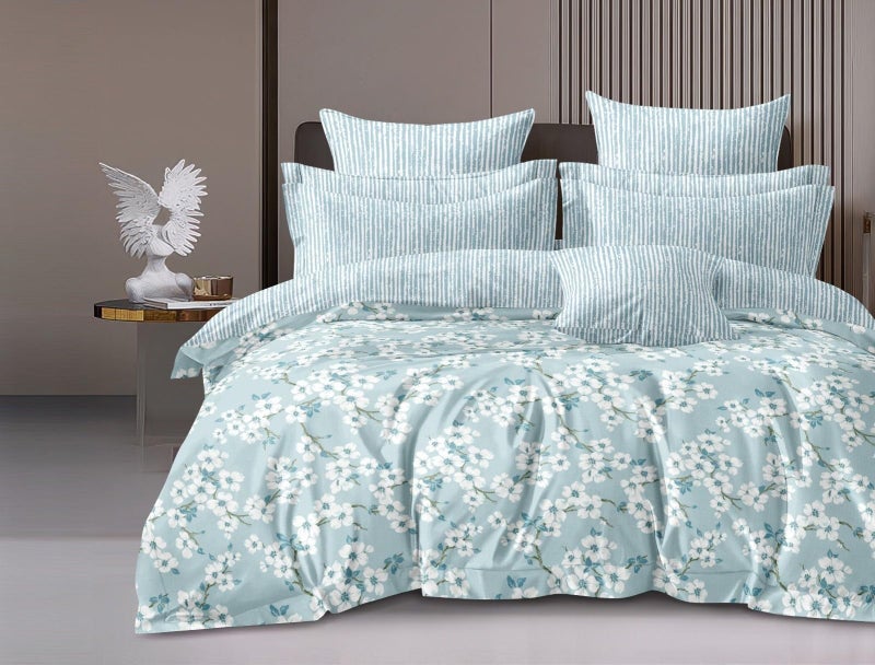 MORADO Glace Cotton Single Duvet Cover/Rajai Cover/Blanket Cover with Zipper(60x90 Inch, Sky Blue) - Image 3