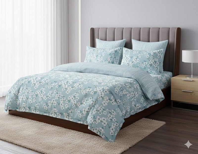 MORADO Glace Cotton Single Duvet Cover/Rajai Cover/Blanket Cover with Zipper(60x90 Inch, Sky Blue) - Image 2