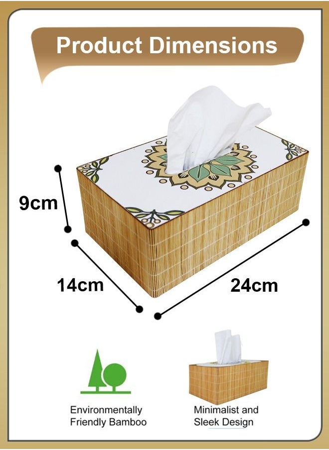 DBLEW - Arabic Tissue Box Holder Vintage Design Rectangle Facial Wipes Dispenser Dryer Sheet Wet Toilet Roll Paper Storage Container Restaurant Napkin Case For Room Kitchen Bathroom Vanity Countertops Desks - Image 1