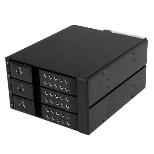 Startech.com StarTechcom 3Bay Hot Swap Backplane for 35in SAS IISATA III 6 Gbps HDD Aluminum Trayless Mobile Rack Backplane HSB3SATSASBABlack - Image 1