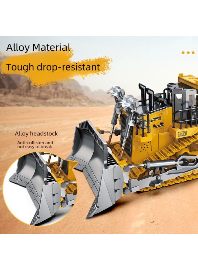 Children's Remote Control Car Alloy Excavator Simulation Excavator Engineering Car Toy Car Car Boy Gift-Color:Watch Dual Control (yellow) 12-way Excavator 【color Box Alloy Version】-Scale:Comes With 3 Sets Of Rechargeable Batteries + Charger - Image 4