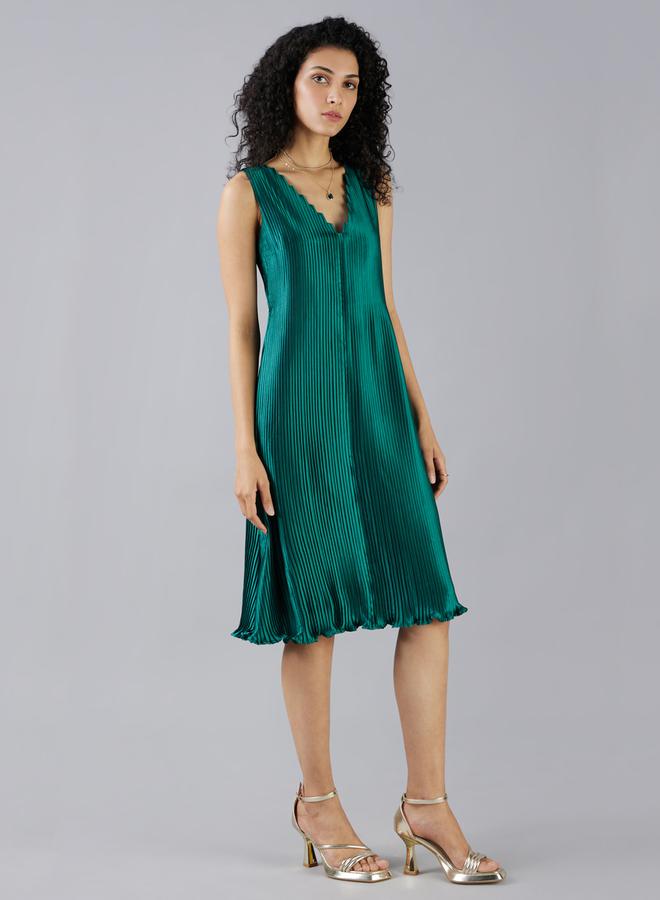 Mish Pleated Belted Dress - Image 3