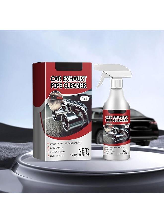 KASTWAVE Car Exhaust Pipe Cleaner Spray 4 Fl Oz, Acting Rust And Corrosion Remover, Safe Formula, Long-Lasting Metal Polish For Automotive Pipes, Multi-Surface Protection And Shine - Image 1