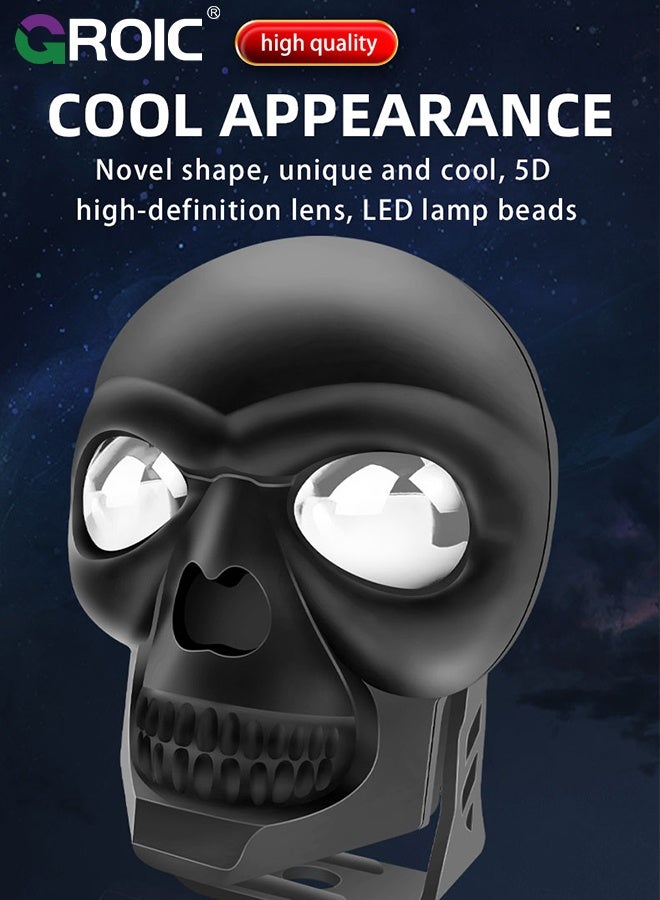 GROIC 2 Pcs Motorcycle Skull Headlight, Motorcycle Led Headlight, Headlights Motorcycle, World Handmade Led Motors Skull Lamp, Motors Skull Front Head Light for Motors Decorations  - Image 2