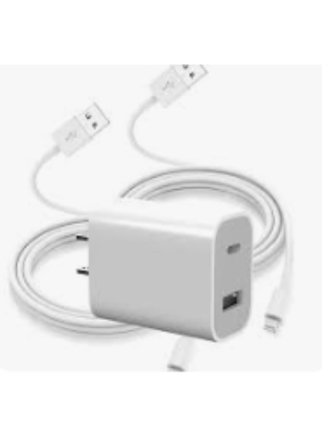 شاحن 2 في 1 نوع C + منفذ USB للهاتف المحمول