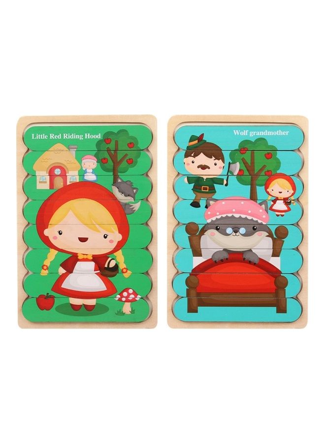 Hat Girl And Wolf Themed Double-Sided Bar Jigsaw Puzzle Set