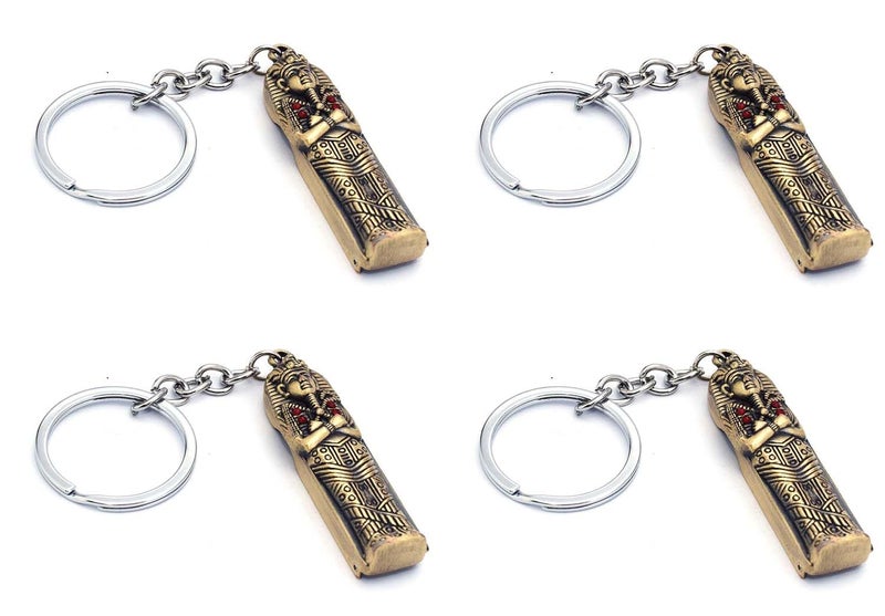 immatgar 4 pieces of immatgar pharaonic Nail clippers keychain Egyptian souvenirs gifts from egypt Authentic Pharaoh Tutankhamun - Burnt Yellow, One Size - Image 1
