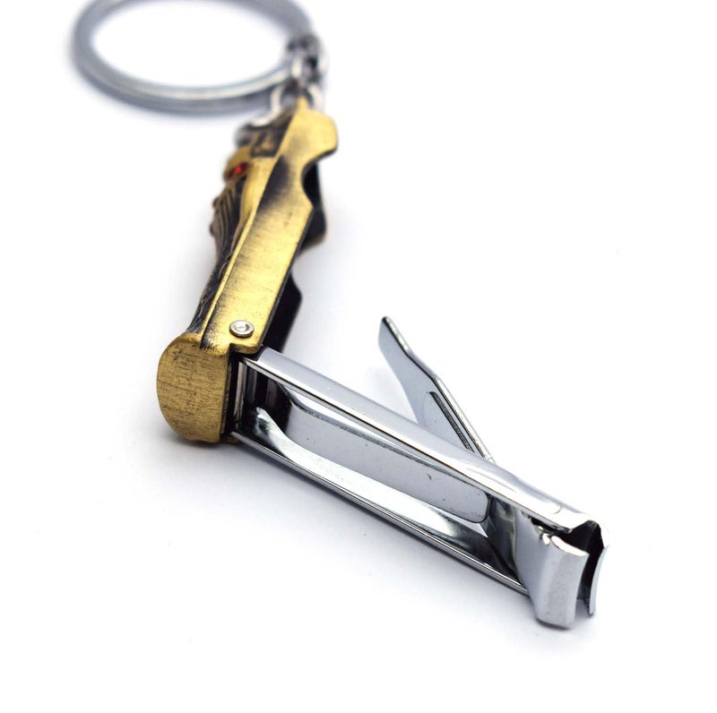 immatgar 4 pieces of immatgar pharaonic Nail clippers keychain Egyptian souvenirs gifts from egypt Authentic Pharaoh Tutankhamun - Burnt Yellow, One Size - Image 2