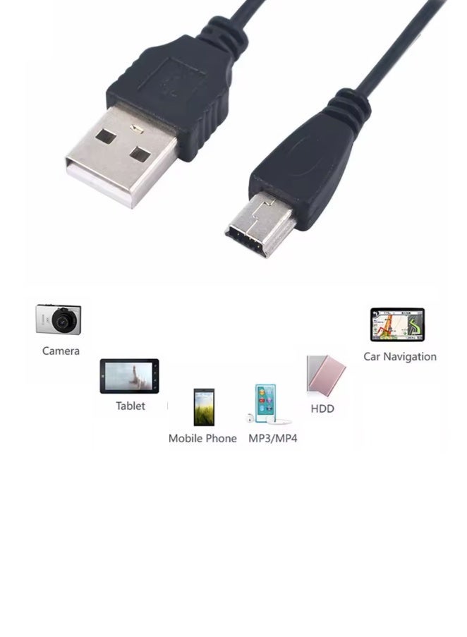 1M Mini USB Cable, USB Type-A to Mini USB 5-Pin, Sync & Charge Cable for Digital Camera, GPS, PDA, MP3, MP4 & PlayStation 3 Controller - Image 4