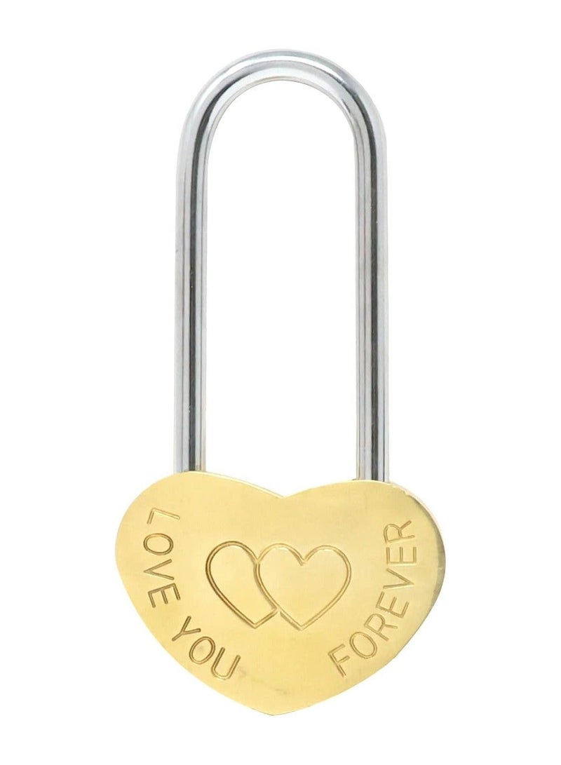 Love Lock Without Key, Solid Brass Heart Lock, Engraved Love You Forever Padlocks for Wedding, Anniversary, Valentine's Day, Travel, 2Pcs - Image 1