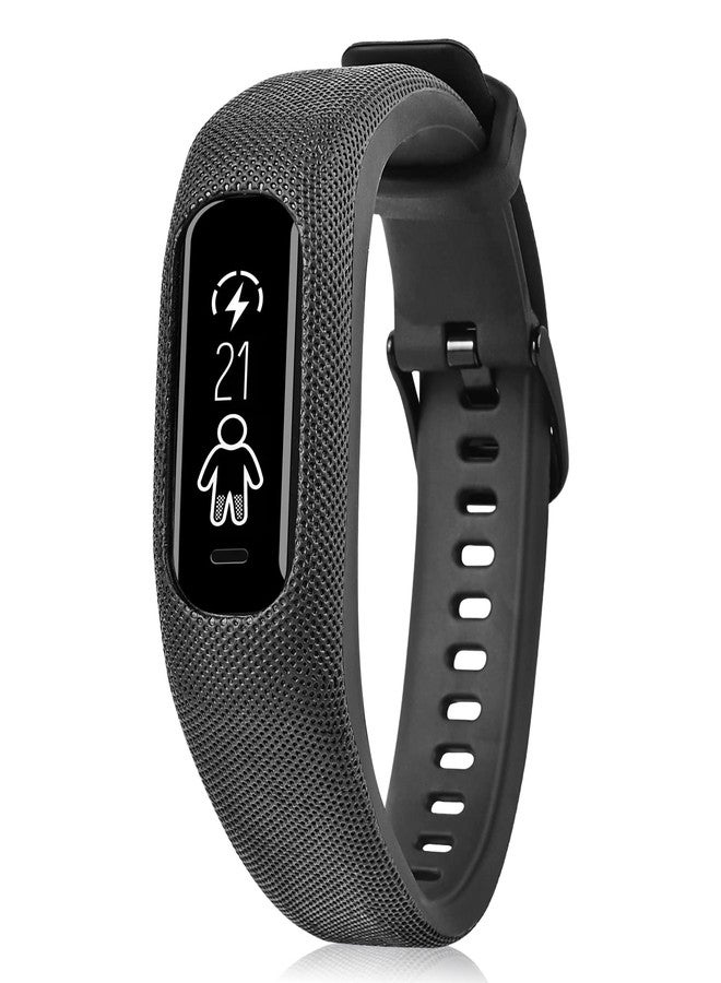 C2D JOY Strap TPU Wristband Compatible with Garmin vivosmart 3/vivosport, Activity and Fitness Tracker (Black) Medium - Image 1