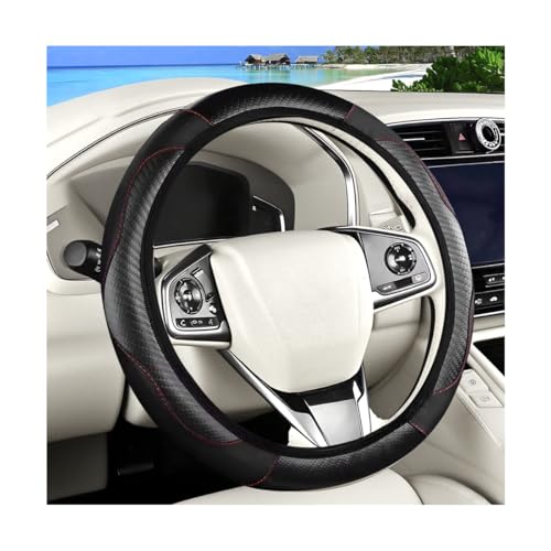 Ywdiml Carbon Fiber Car Steering Wheel Cover 14515 Inch Elastic Stretch Steering Wheel Guard Sports Style NonSlip Automotive Interior Accessories Universal for Vehicles Black - Image 1