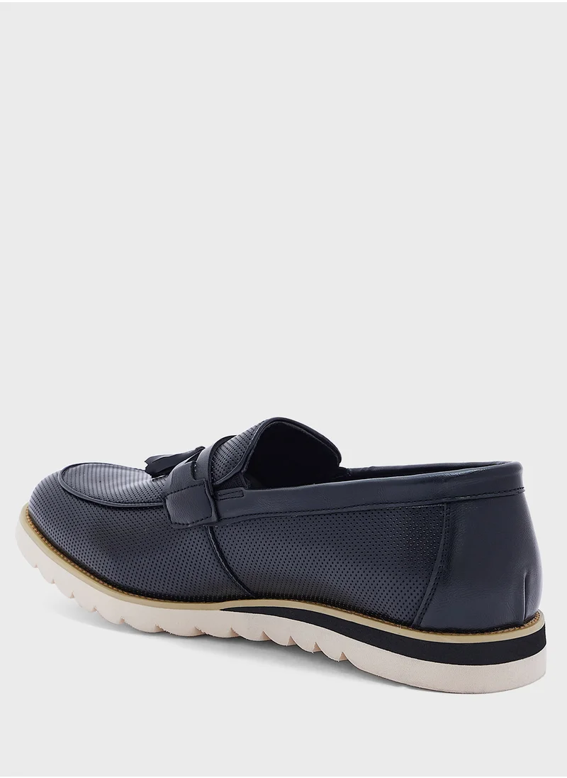 Robert Wood Ripple Tassel Detail Casual Slip Ons