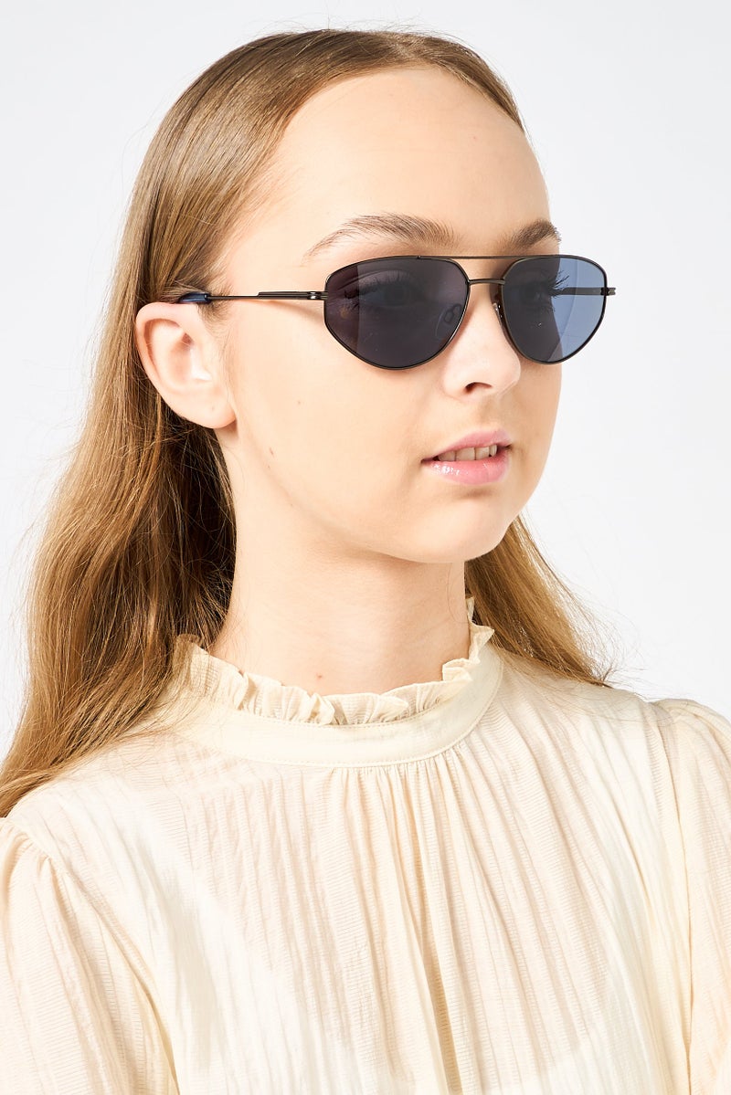 DKNY Women DK117S-5715-070 Aviator Sunglasses, Black - Image 2