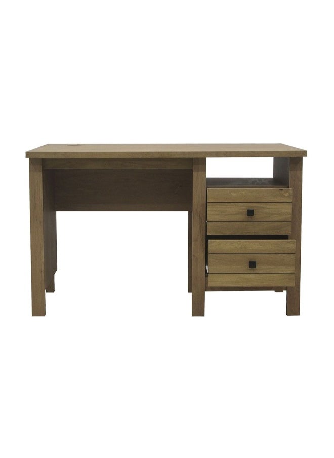 DANUBE HOME Athens 2-Drawer Study Desk Writing Desk With Storage Modern office Desk Compact Desk For Home office Bedroom Study Room Stylish Work Desk â€“ Light Oak  - Image 3