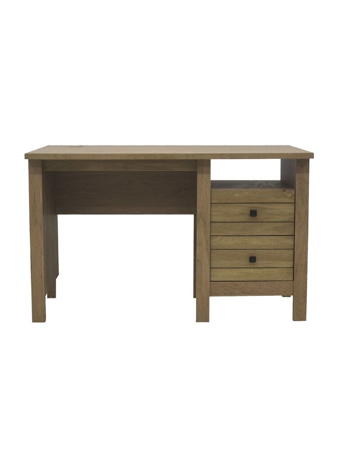DANUBE HOME Athens 2-Drawer Study Desk Writing Desk With Storage Modern office Desk Compact Desk For Home office Bedroom Study Room Stylish Work Desk â€“ Light Oak  - Image 5