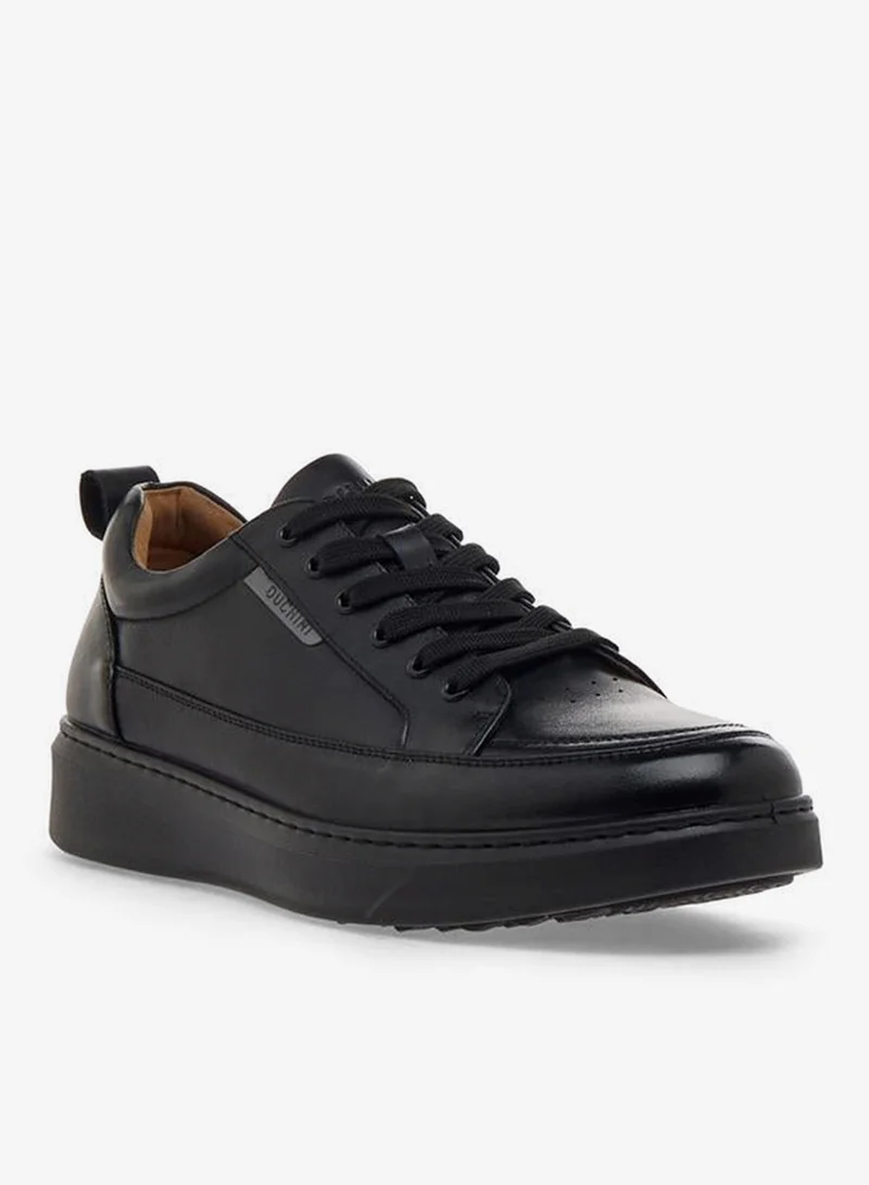 DUCHINI Men Lace-Up Leather Ankle Sneakers