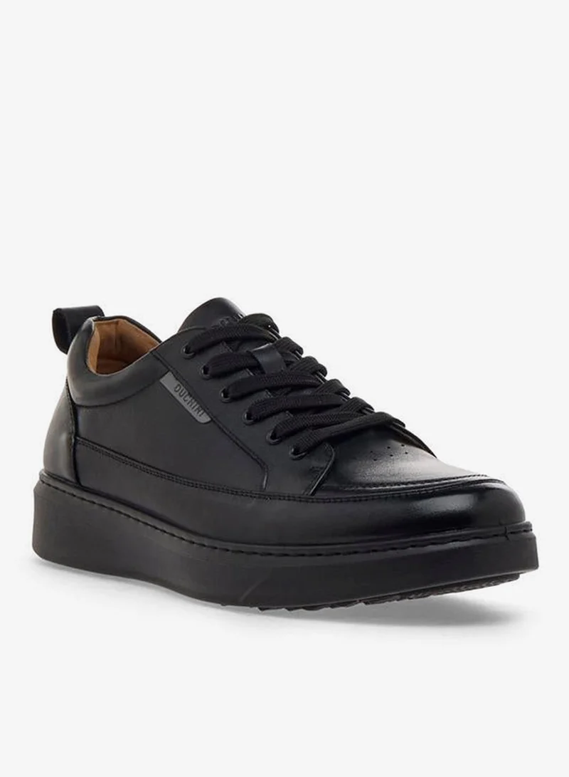 DUCHINI Men Lace-Up Leather Ankle Sneakers