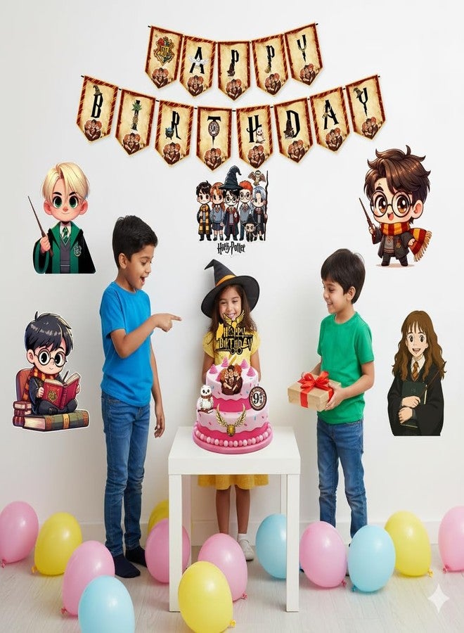 Partyjoy Birthday Decoration paper cutout Harry Potter Kit for Kids | Happy Birthday Banner with Wizard Theme | Magical School Party Supplies Set (Without balloons) - Image 4