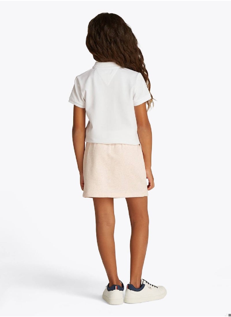 TOMMY HILFIGER Girls' Scallop Cuff Polo Shirt - Cotton, White  - Image 2