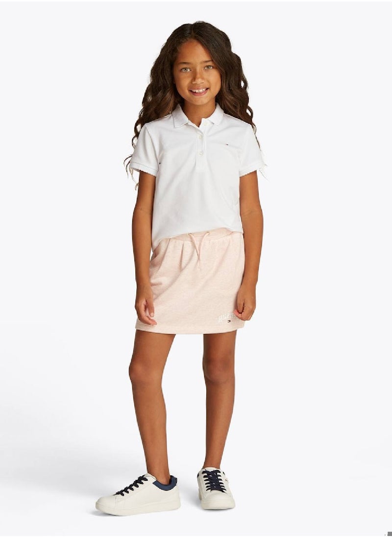 TOMMY HILFIGER Girls' Scallop Cuff Polo Shirt - Cotton, White  - Image 5