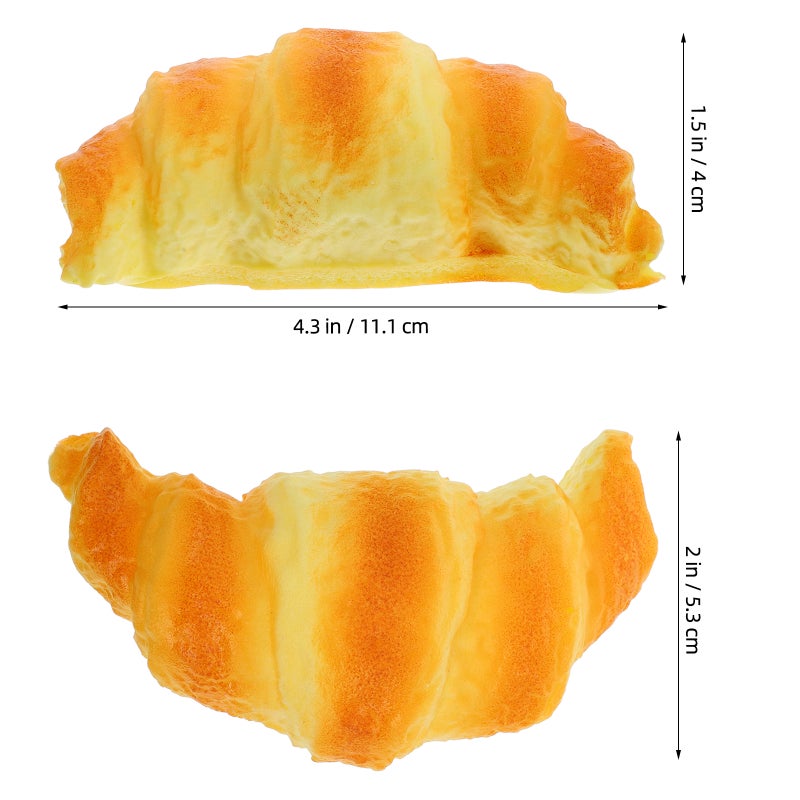 Artificial Croissant Bakery Display Decoration Props Faux Food Model Simulation Croissants for Cabinet Showcase Decoration - Image 3
