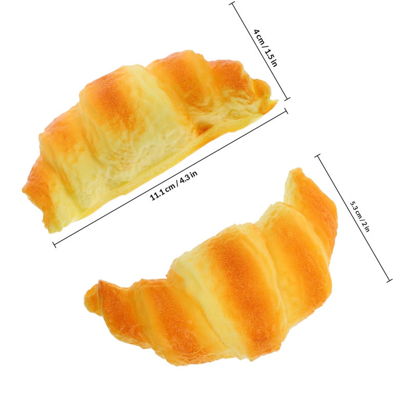 Artificial Croissant Bakery Display Decoration Props Faux Food Model Simulation Croissants for Cabinet Showcase Decoration - Image 2