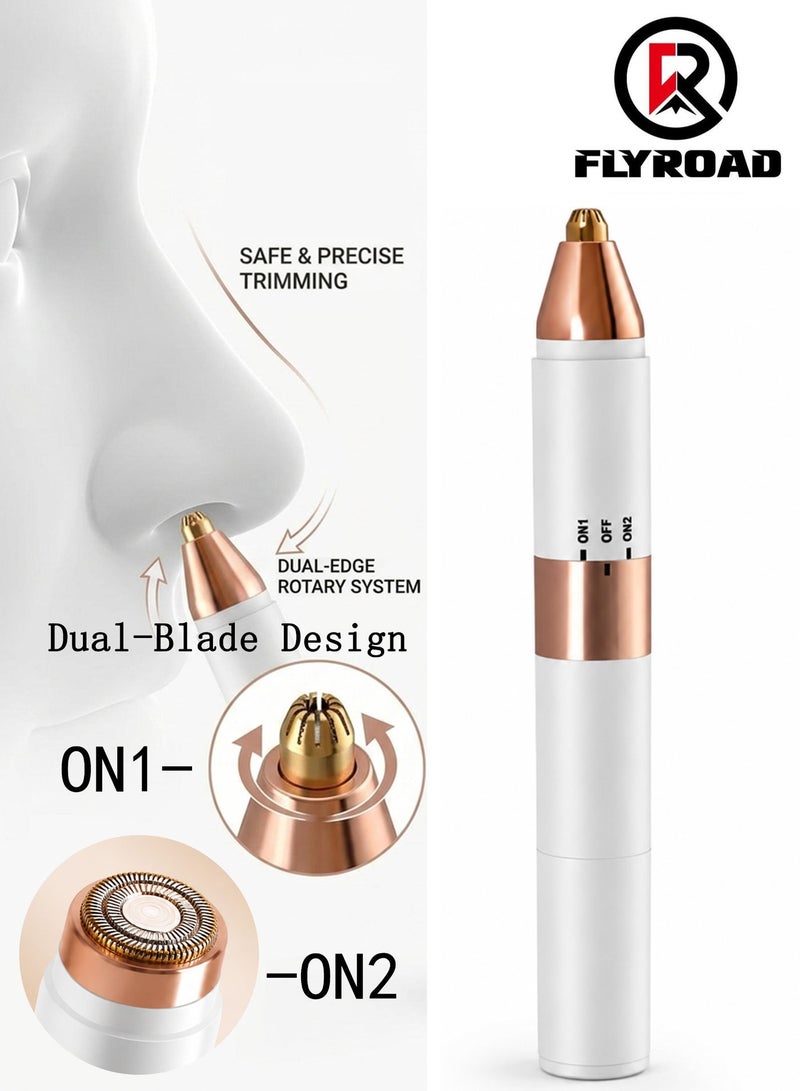 FLYROAD 2-in-1 dual-head electric facial hair removal device, nose hair trimmer, eyebrow trimmer, portable, unisex. - Image 1