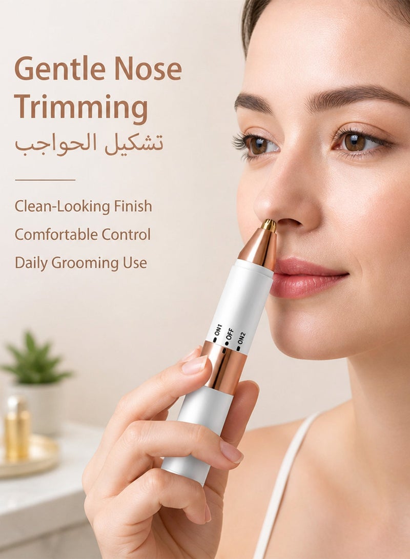 FLYROAD 2-in-1 dual-head electric facial hair removal device, nose hair trimmer, eyebrow trimmer, portable, unisex. - Image 2
