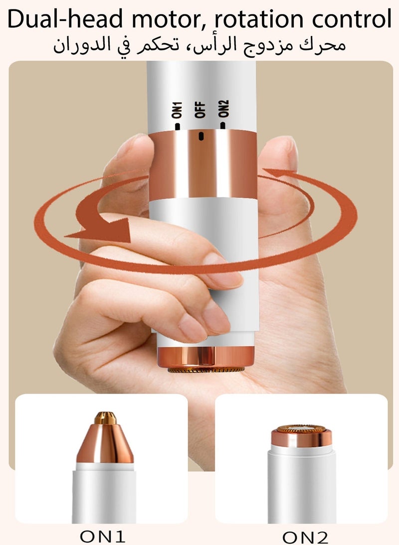 FLYROAD 2-in-1 dual-head electric facial hair removal device, nose hair trimmer, eyebrow trimmer, portable, unisex. - Image 4