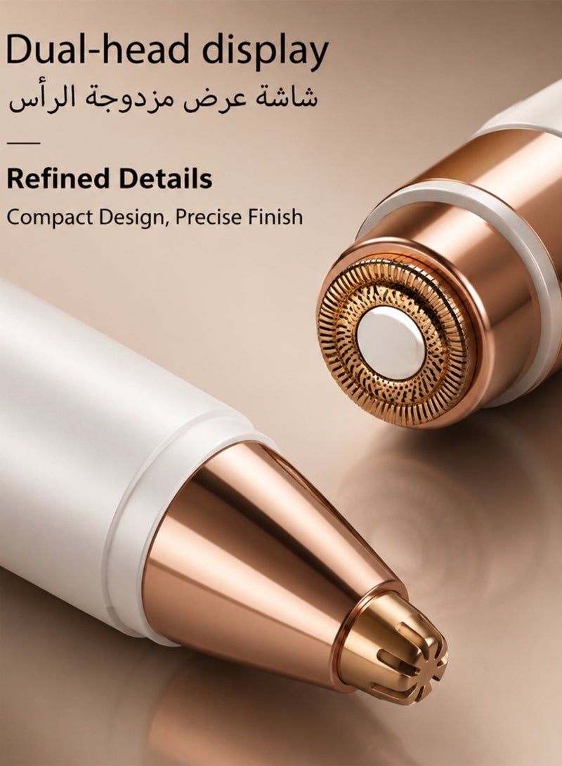 FLYROAD 2-in-1 dual-head electric facial hair removal device, nose hair trimmer, eyebrow trimmer, portable, unisex. - Image 5
