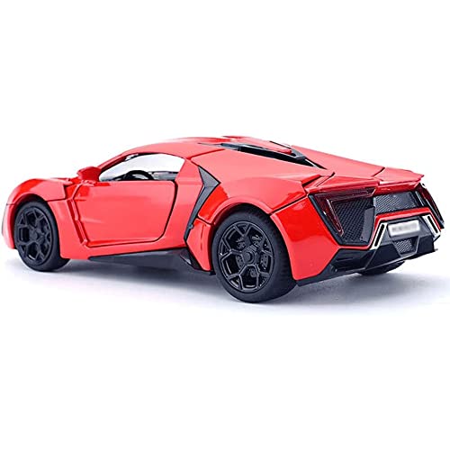 Coelon 1:32 Diecast Metal Car Model Hyper Sprot Toy Cars for Kids Pull Back Openable Doors with Light Sound, White - Image 4