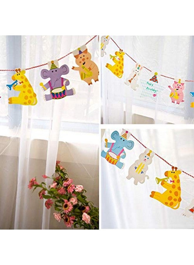 SYGA Cartoon Animal Birthday Decor Banner Kids Animal Big Happy Family for Baby Shower Party and Birthday Party Banner - Image 2