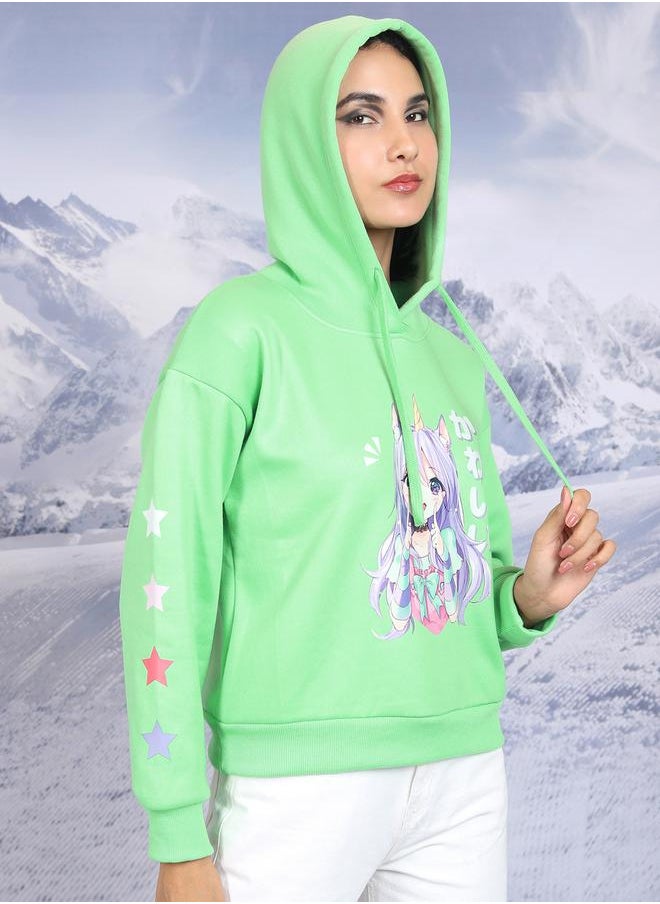 Tokyo Talkies - Anime Print Dropped Shoulder Hoodie by Styli - Image 1