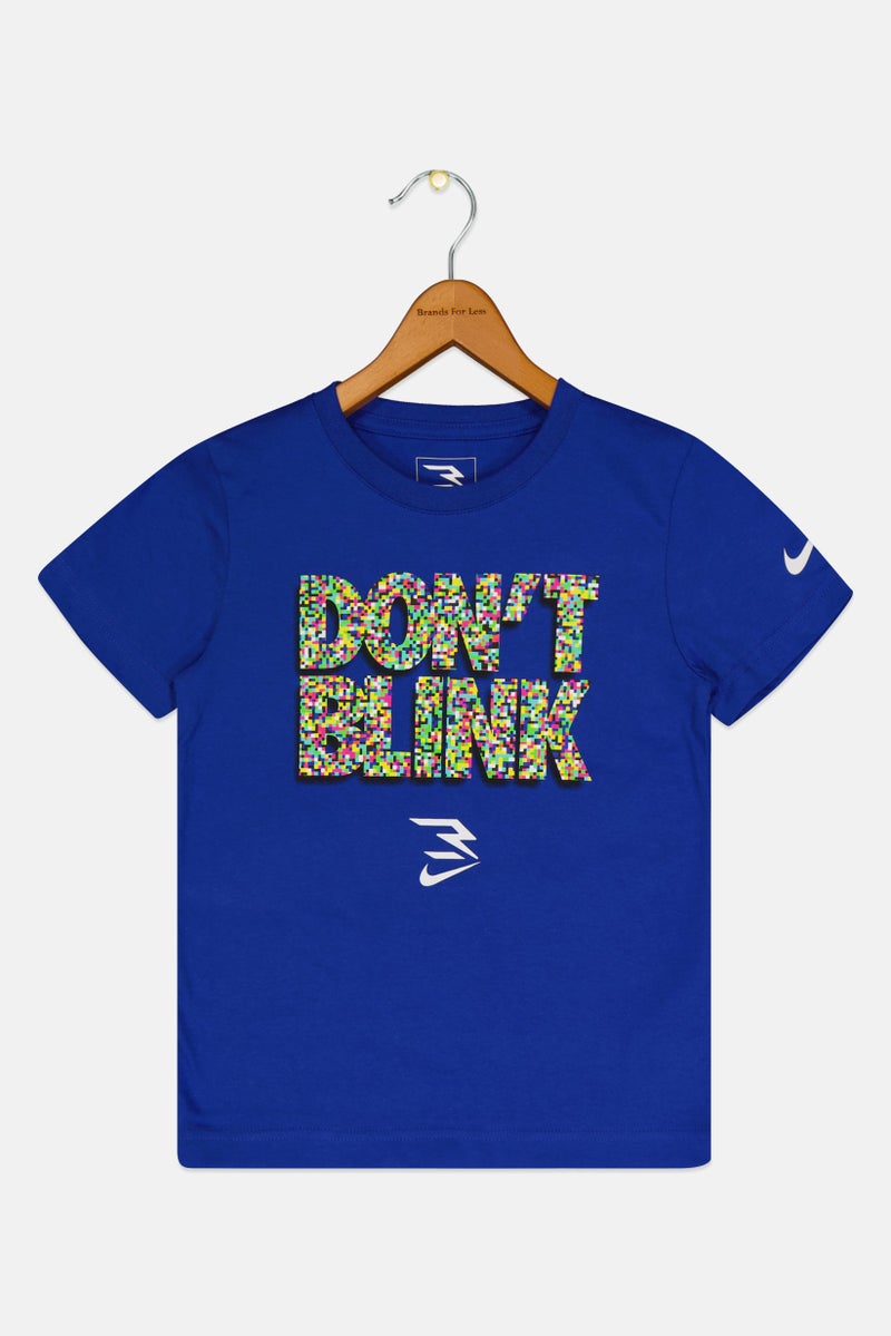 Nike 3Brand by Russell Wilson Kids Boy Graphic Print Short Sleeve T-shirt, Hyper Blue - Image 3