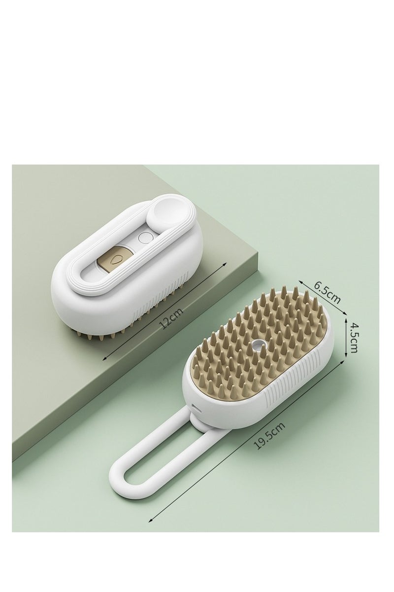 4 in 1 Cat Steam Brush for Shedding, Rechargeable Pet Steam Groomer Brush, Massage, Cleaning, Shedding & Combing Multifunctional Hair Removal Comb for Cats Dogs (White) - Image 1