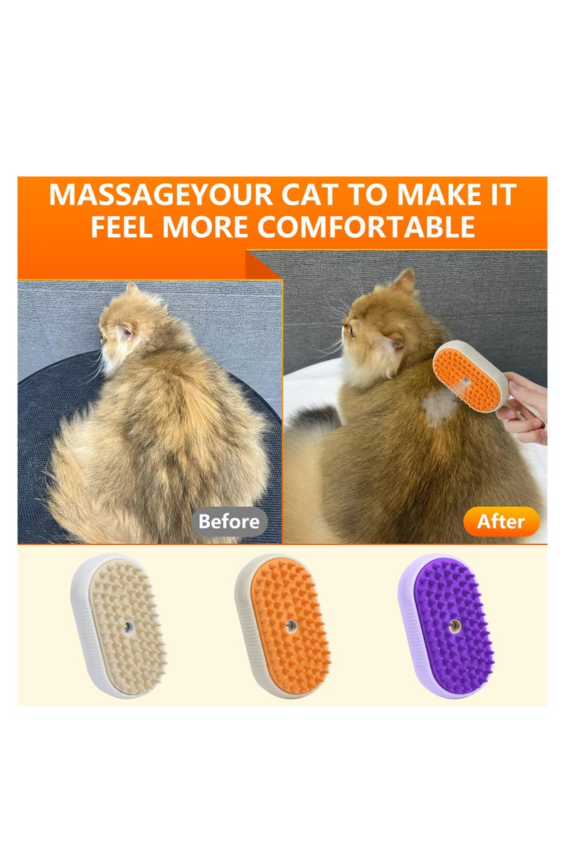 4 in 1 Cat Steam Brush for Shedding, Rechargeable Pet Steam Groomer Brush, Massage, Cleaning, Shedding & Combing Multifunctional Hair Removal Comb for Cats Dogs (White) - Image 5