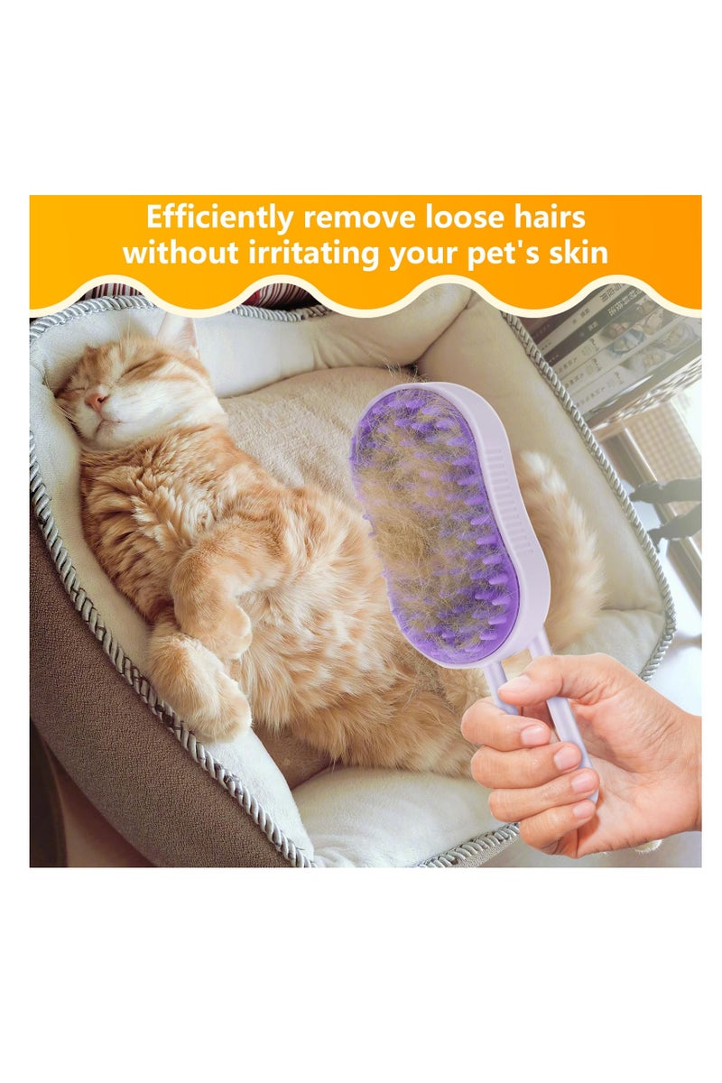 4 in 1 Cat Steam Brush for Shedding, Rechargeable Pet Steam Groomer Brush, Massage, Cleaning, Shedding & Combing Multifunctional Hair Removal Comb for Cats Dogs (White) - Image 2