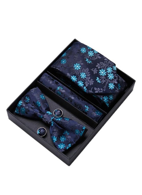 5 pcs high-end tie for men business professional formal tie bow tie cufflinks square scarf fashion accessories gift box
