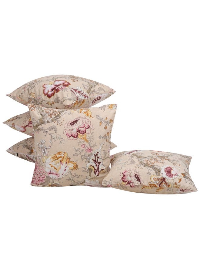 Clasiko Cotton Cushion Covers Set of 5; 24x24 Inches; Beloved Blossoms - Image 3