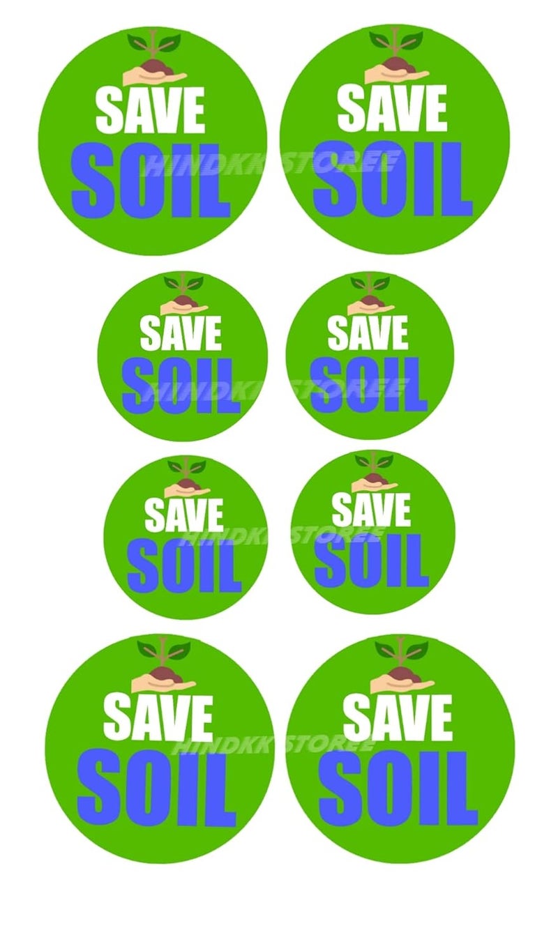 Generic Save Soil Sticker Pack of 8 4 5 inch Save Soil Sticker Save Nature Save Earth Save Water Stop Pollution Stickers Earth Day Environment Day Stickers for Home Office CAR Bikes  - Image 2