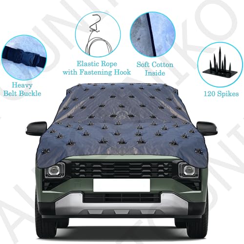 Autouniko Complete Protection Spike Car Cover for Universal Size Car Cover 100% Protection from Street Dogs,Monkeys & Pets, Also Compatible with All Hatchback,Sedan,SUVs 13.4 Fit - Image 5
