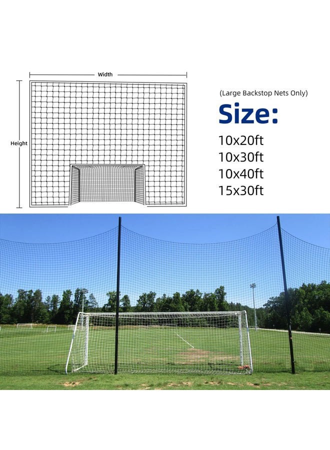 Wiseek Soccer Backstop Net, 10x10ft High Impact Soccer Barrier Net, Nylon Sport Netting Barrier Soccer Netting, Soccer Rebounder Behind Goal(Installation Rope Included) - Image 3