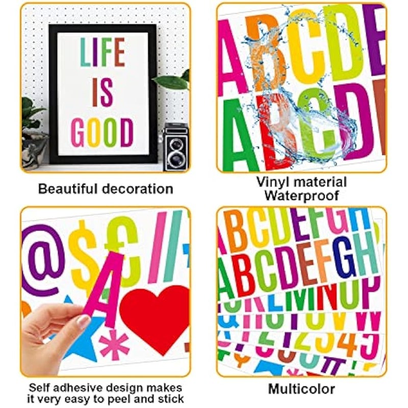 500 Pcs 30 Sheets Large Letter Stickers 2.5 Inches Alphabet Number Self Adhesive Sticker for Bulletin Board, Classrooms, Mailbox, Scrapbooking, Poster board, Wall Vinyl Stick On Letters (2.5 Inch, - Image 4