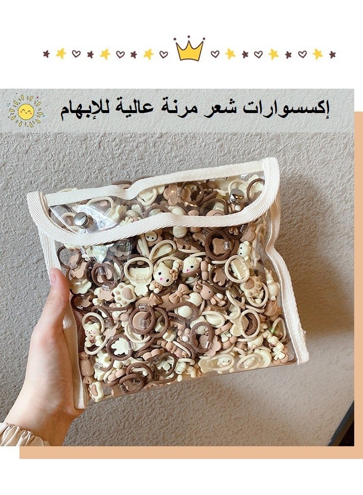 شيكسين 50 قطعة من أربطة شعر الأطفال، إكسسوارات الشعر، اصنع تسريحات شعر جميلة، مرونة جيدة، قابلة للتمدد، انتعاش جيد، بدون معدن، لن تتلف الشعر، لون الماكارون - Image 2