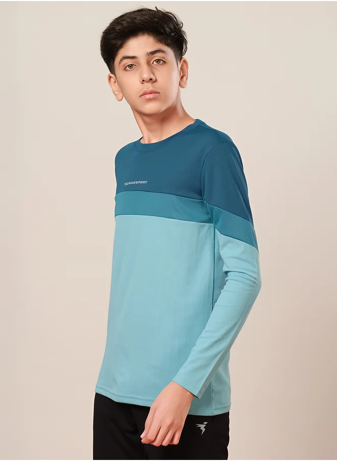 Technosport Color Block Long Sleeve Regular Fit T-Shirt