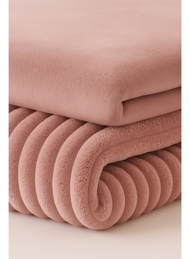 مينج لي مفرش شتوي فرو فاخر نفرين – طقم سرير 8 قطع بتصميم هندسي ناعم مقاس كبير 230×250 سم - Image 3